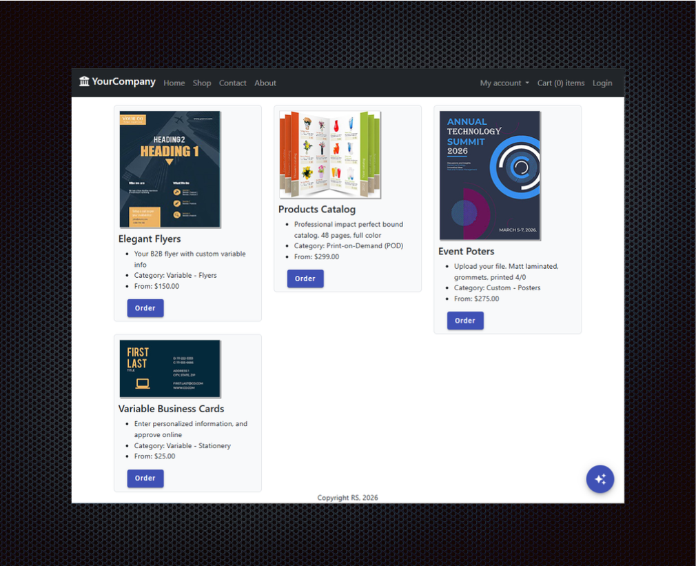 iComm Web-to-Print Title